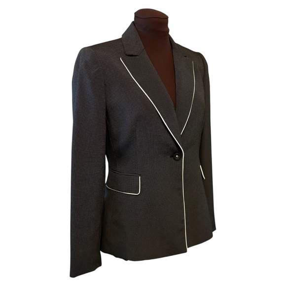 TAHARI Women's Black White Dot Print Lined Tailored Blazer/Jacket size 4 Petite - Picture 11 of 11